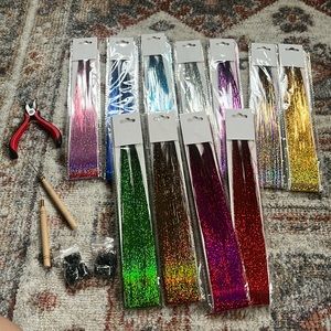 Hair tinsel and tools